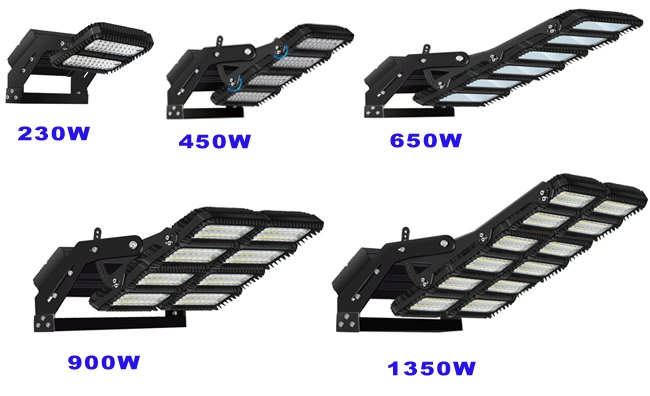 Narrow Beam 15° 25° 60° 90° Asy Angle 200W 450W 650W 900W 1350W IP67 Waterproof LED Stadium Light Sport Field Light High Mast Light