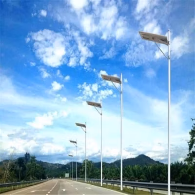 CE RoHS certifié haute puissance 30W 40W 60W 70W 80W 100W 120W Luminaire lampadaire solaire LED éclairage extérieur avec poteau HDG