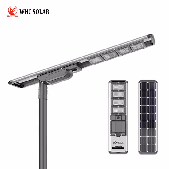 L'aluminium OEM tout en un seul réverbère solaire 30W 40W 50W 60W 80W 100W Rue lumière LED publique intégrée lumière de jardin avec Motionsensor remise pour l'éclairage routier